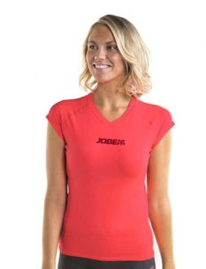 Jobe Rash Guard SS V-Neck Ladies Coral